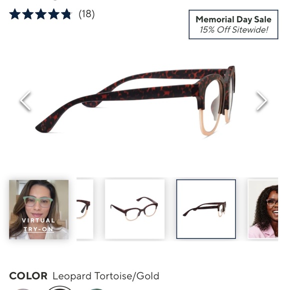 Peppers “Georgia” Tortoise/Gold 2.5x/Blue Light Glasses - Picture 3 of 4